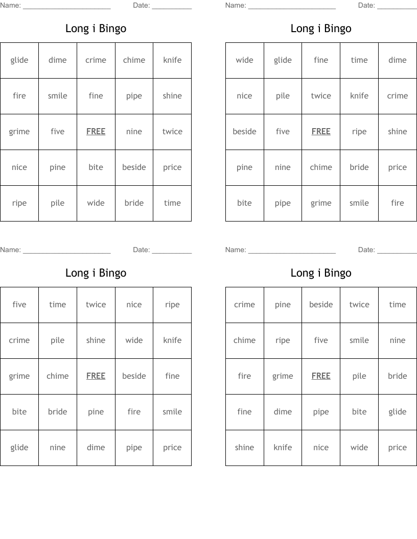 Long i Bingo