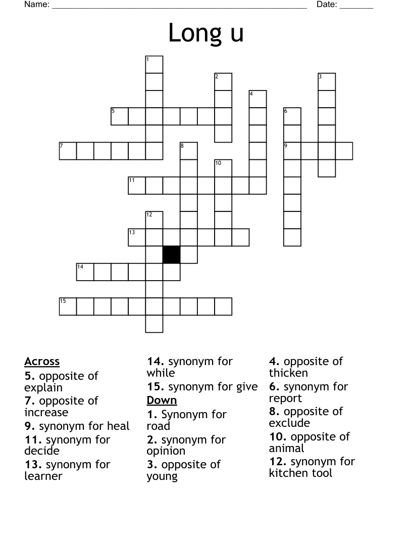 Long u Crossword
