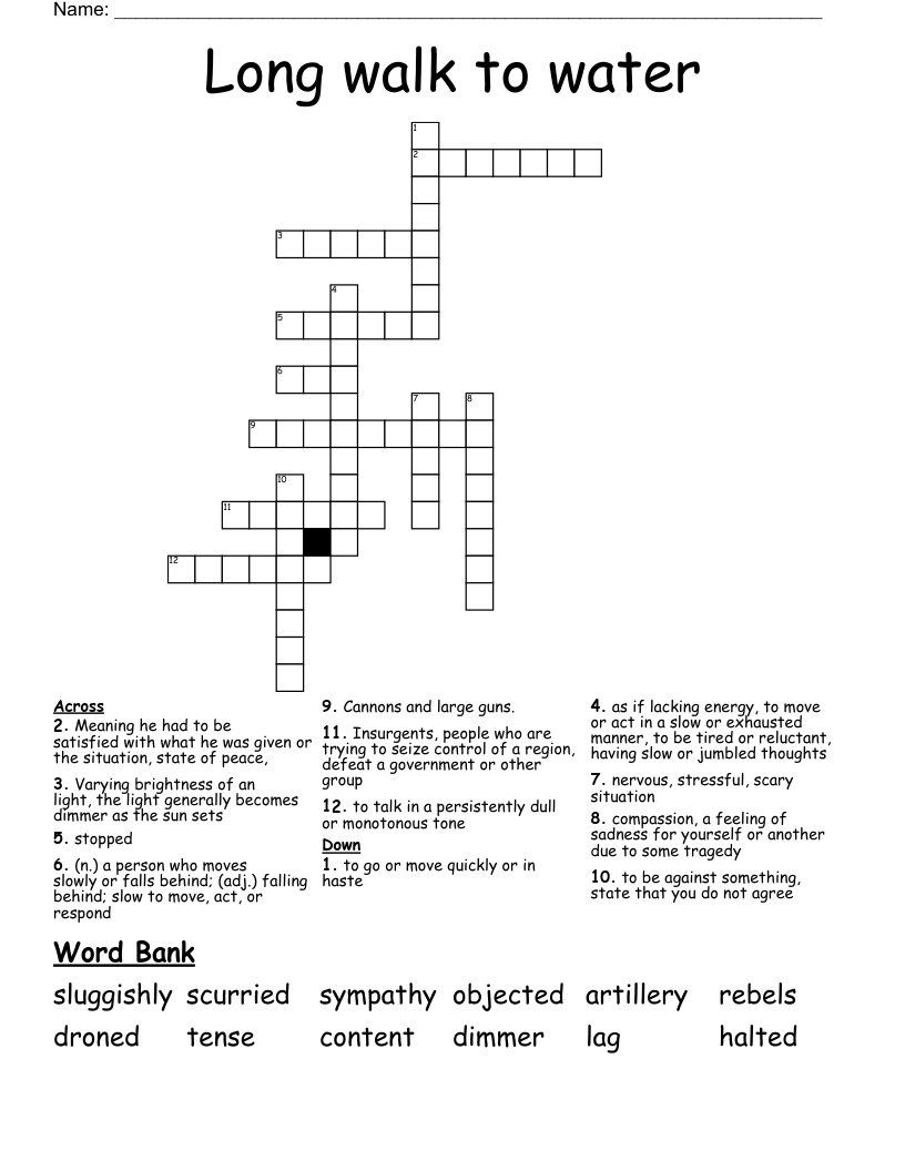 Long walk to water Crossword