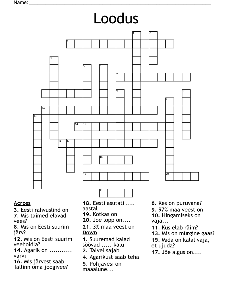 Loodus Crossword