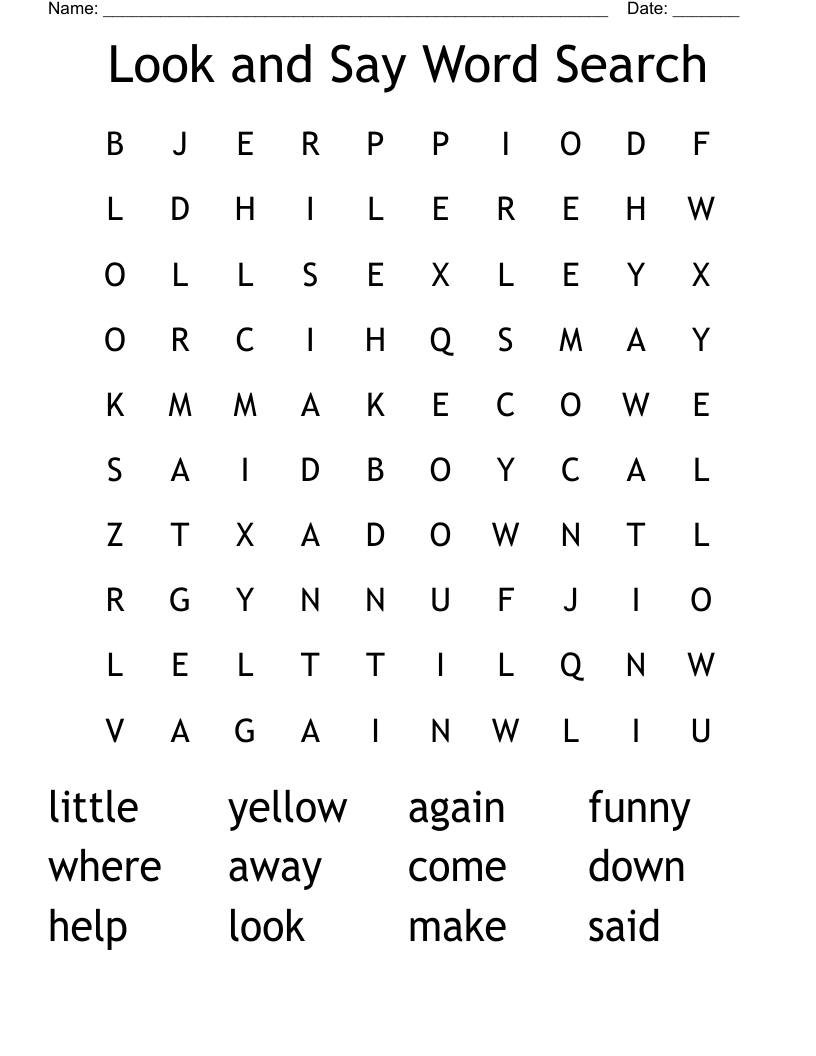 Look and Say Word Search