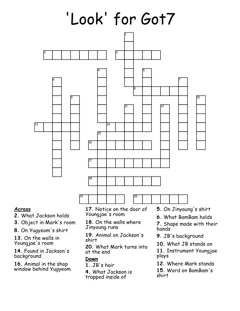'Look' for Got7 Crossword