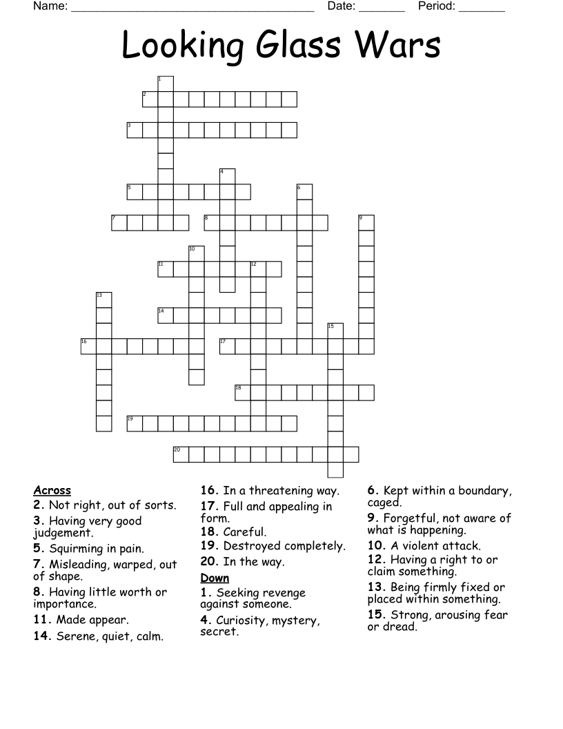 Looking Glass Wars Crossword