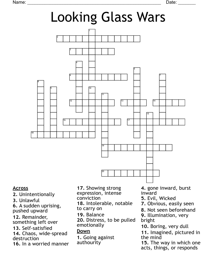 Looking Glass Wars Crossword