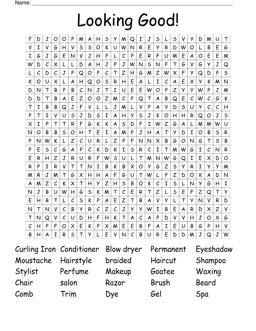 Looking Good! Word Search