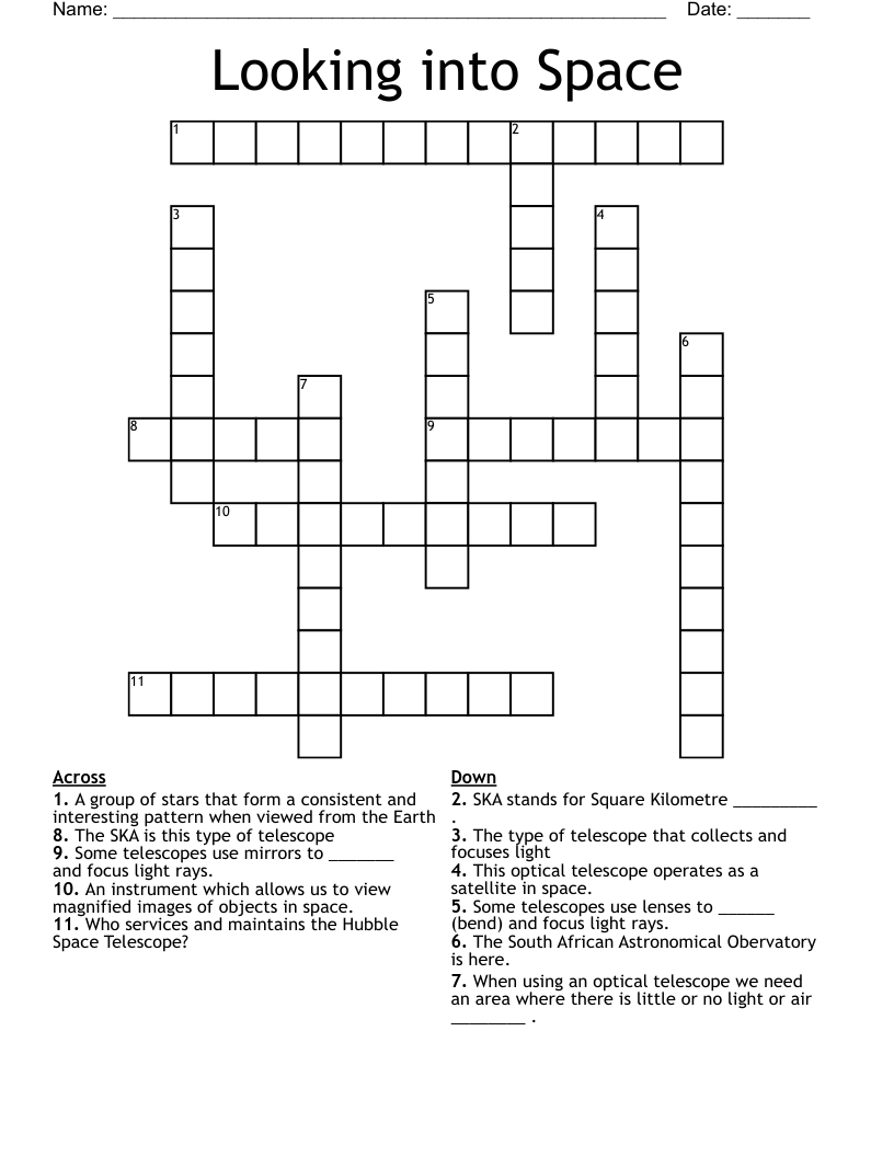 Looking into Space Crossword