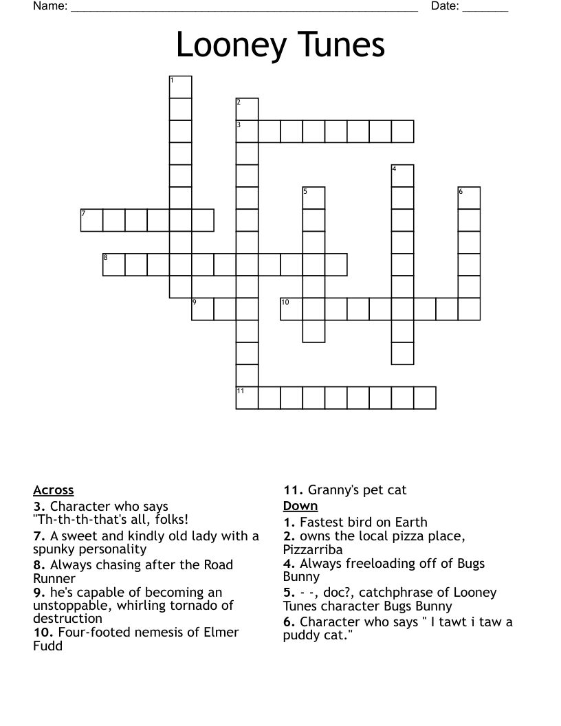 Looney Tunes Crossword