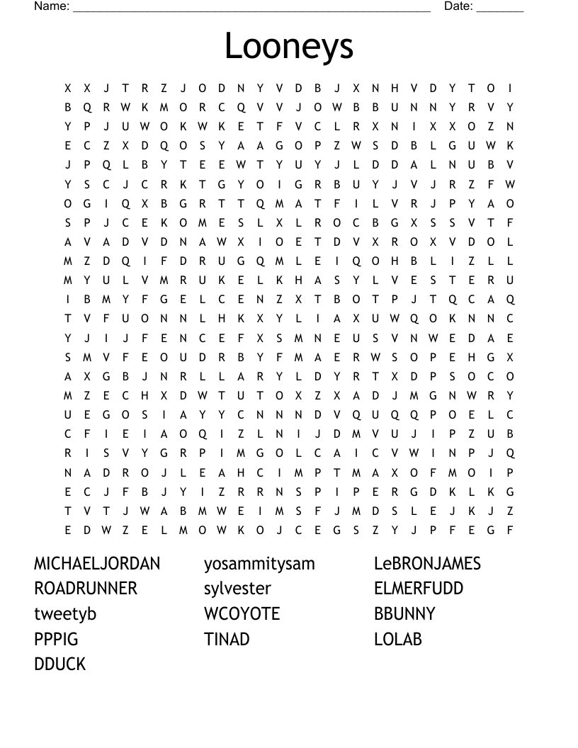 Looneys Word Search