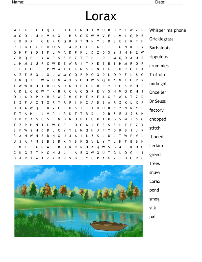 Lorax Word Search