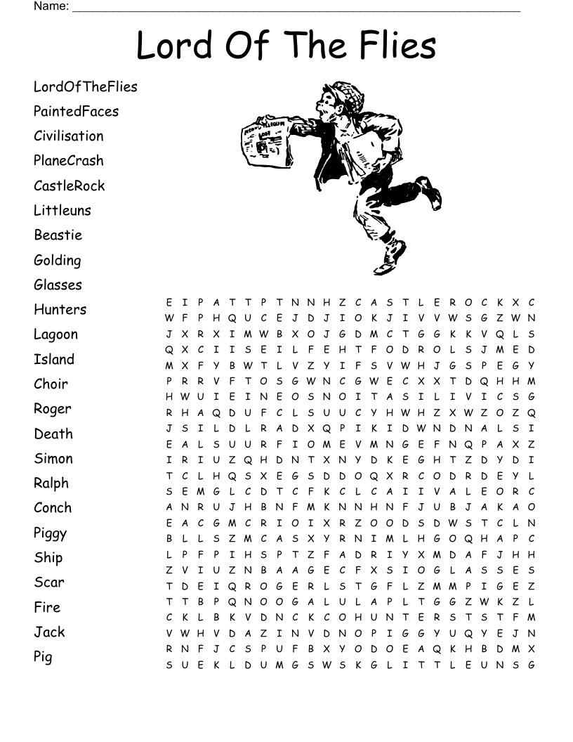Lord Of The Flies Word Search