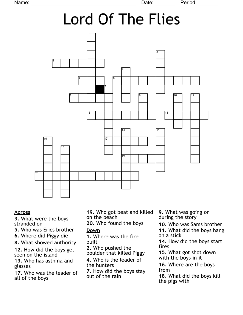 Lord Of The Flies  Crossword