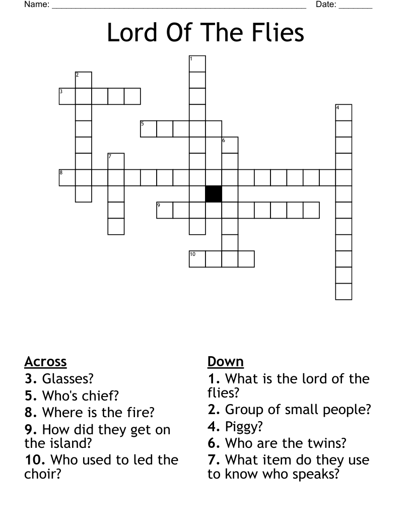 Lord Of The Flies  Crossword