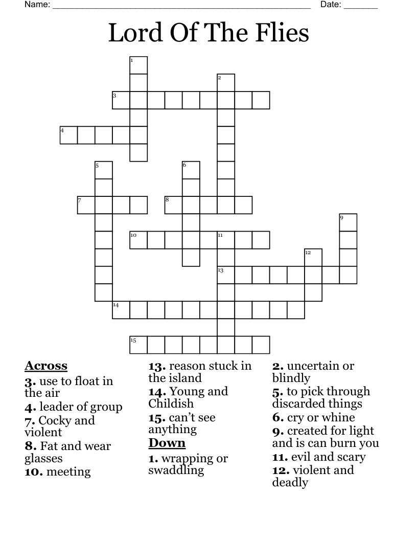 Lord Of The Flies  Crossword