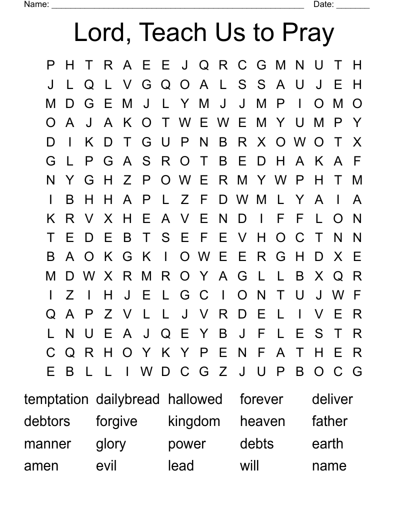 Lord, Teach Us to Pray Word Search