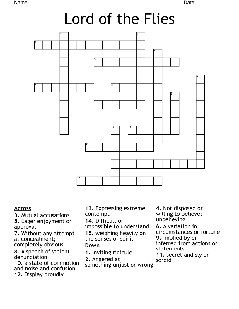 Lord of the Flies Crossword
