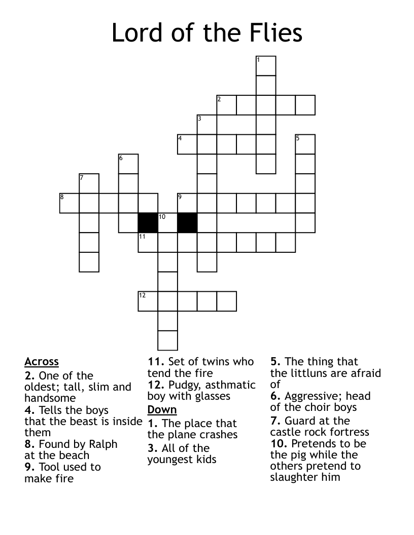 Lord of the Flies Crossword