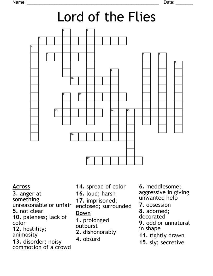 Lord of the Flies Crossword