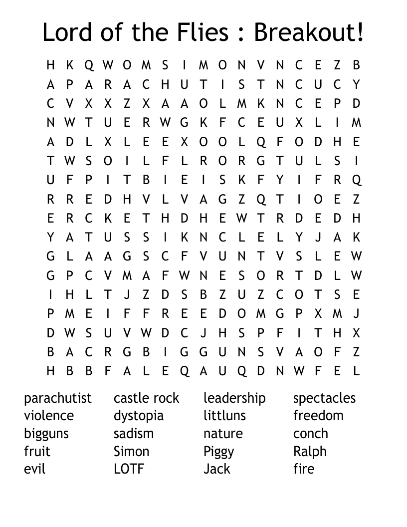 Lord of the Flies : Breakout! Word Search