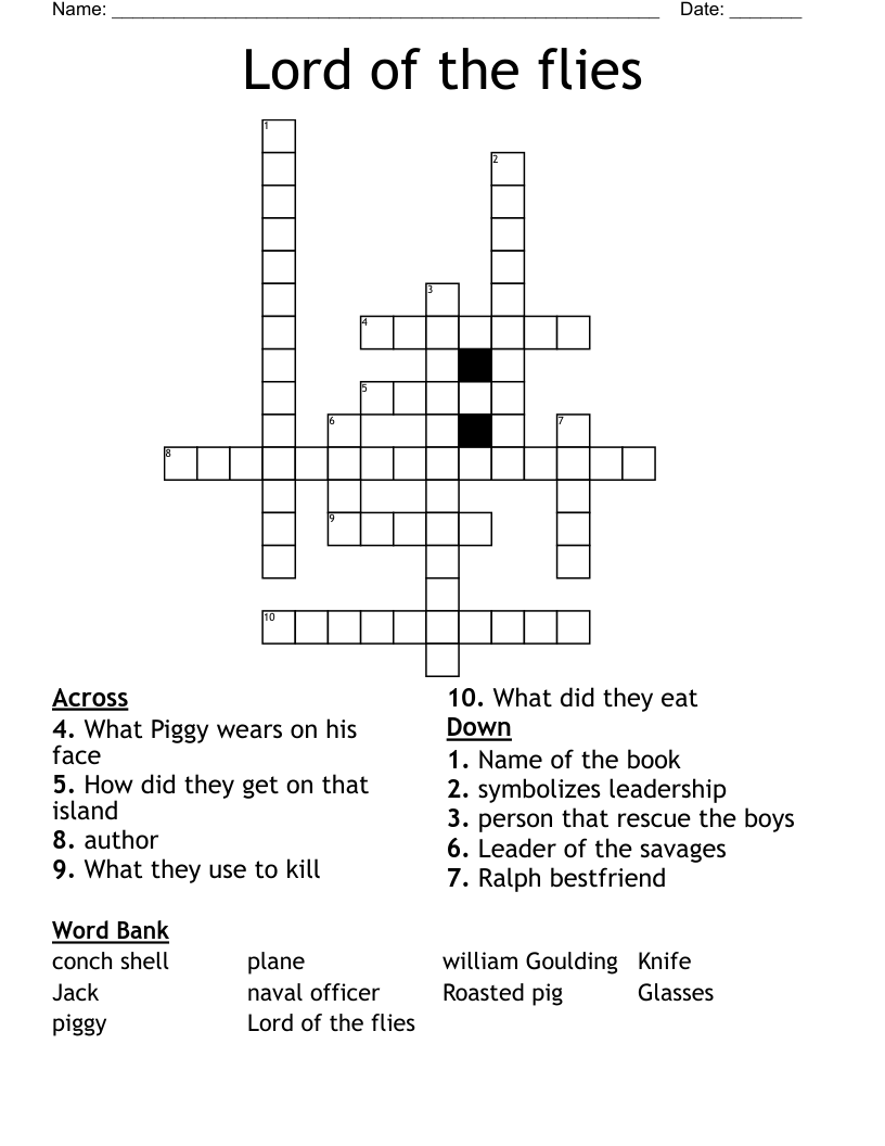 Lord of the flies Crossword
