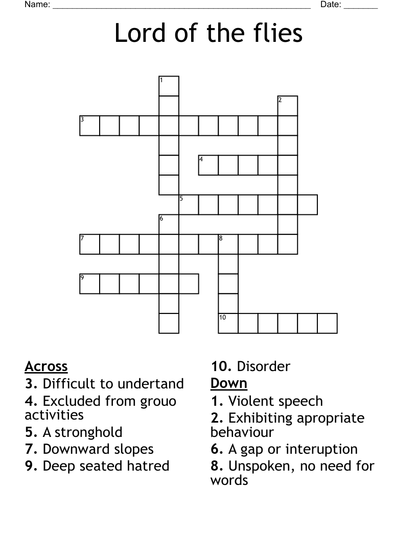 Lord of the flies Crossword