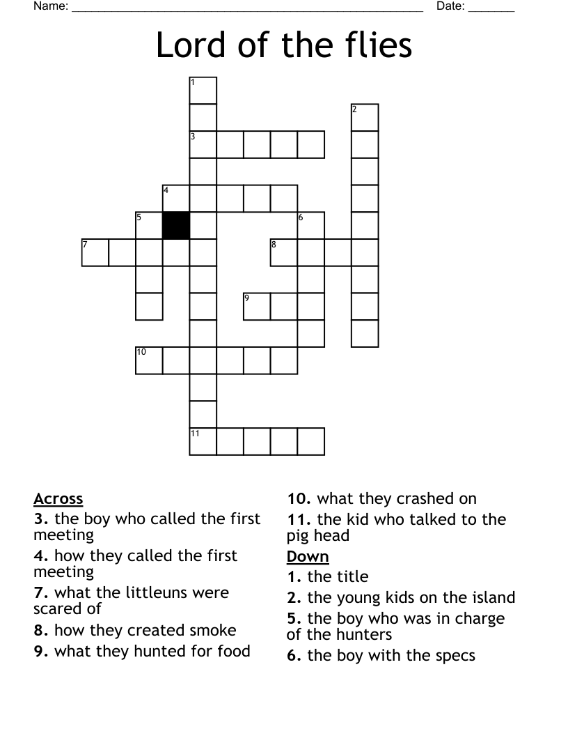 Lord of the flies Crossword