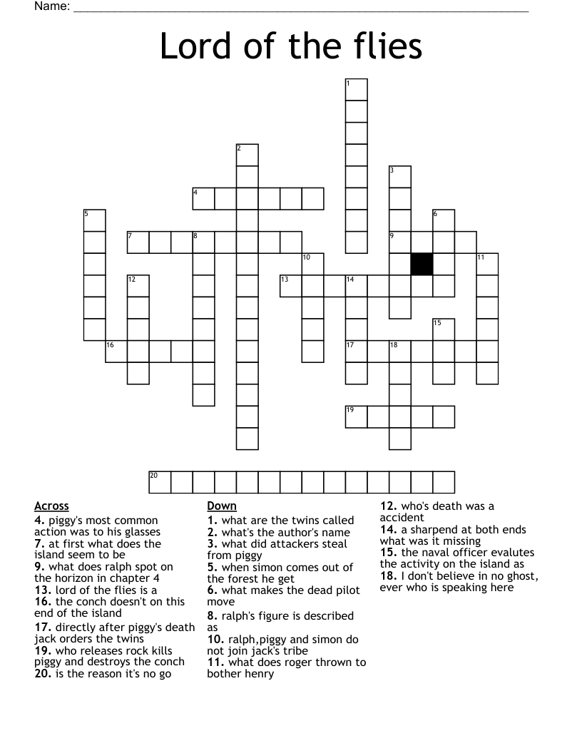 Lord of the flies Crossword