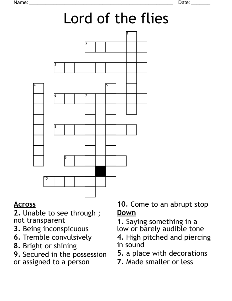 Lord of the flies  Crossword