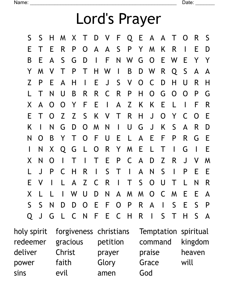 Lord's Prayer Word Search