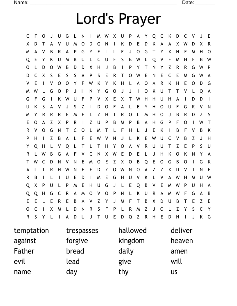 Lord's Prayer Word Search