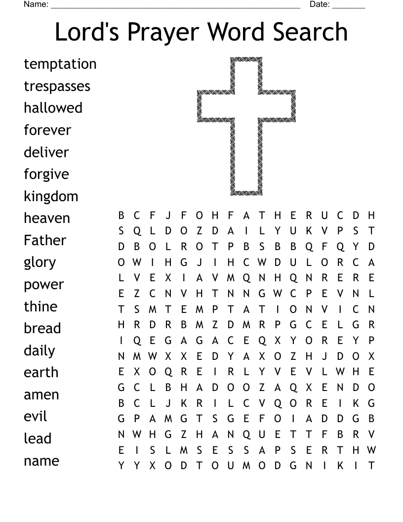 Lord's Prayer Word Search