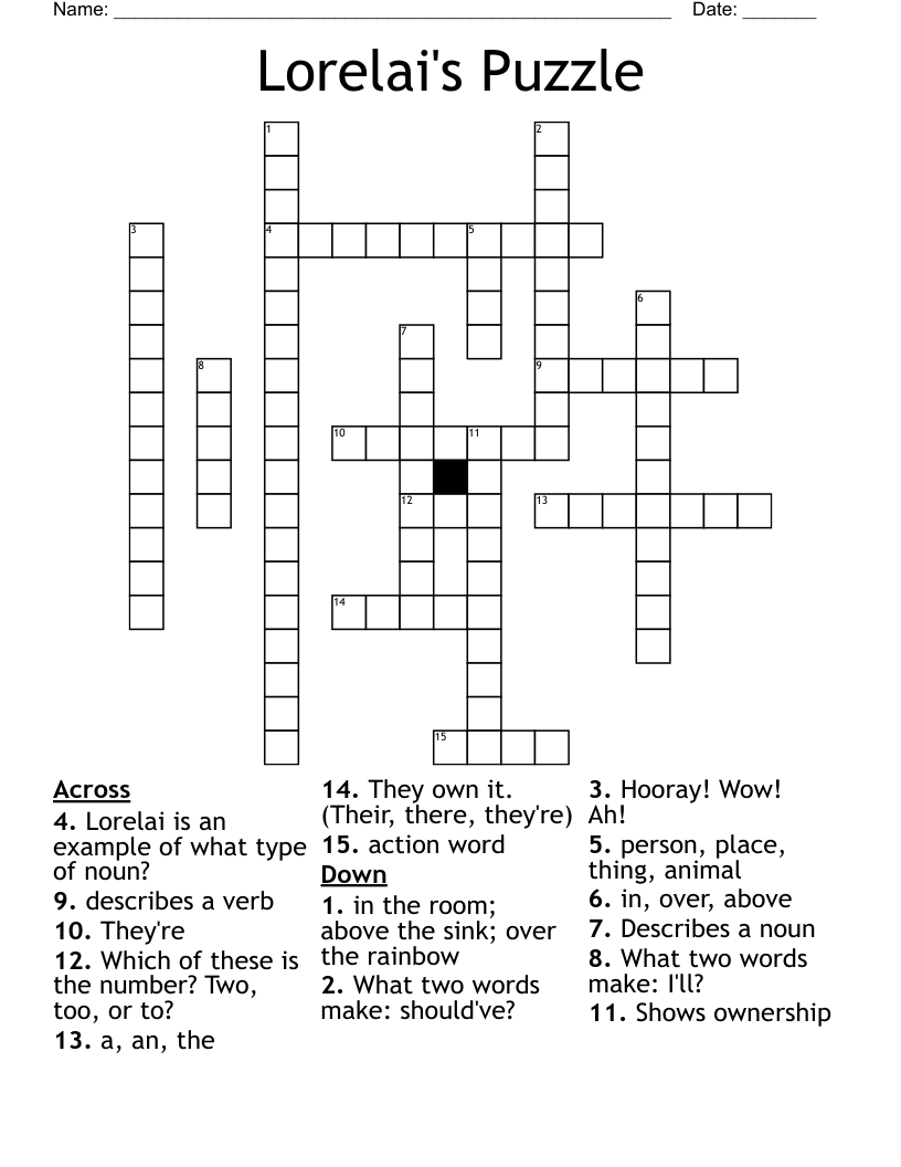 Lorelai's Puzzle Crossword