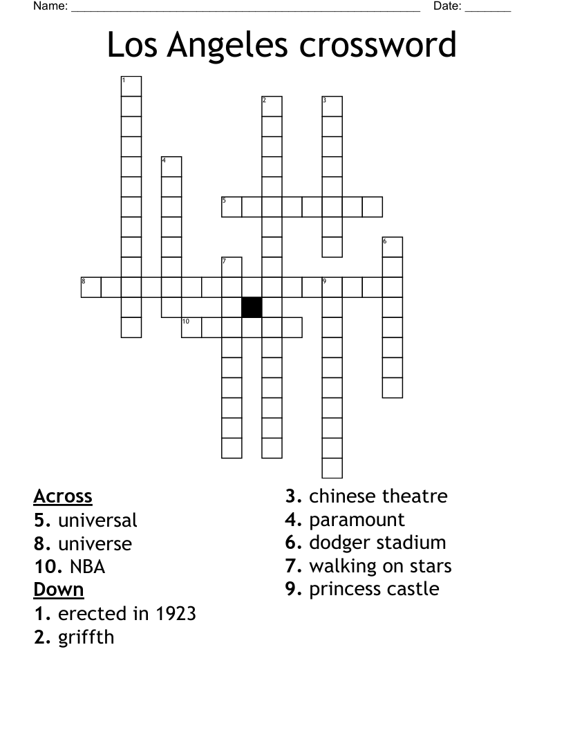 Los Angeles crossword