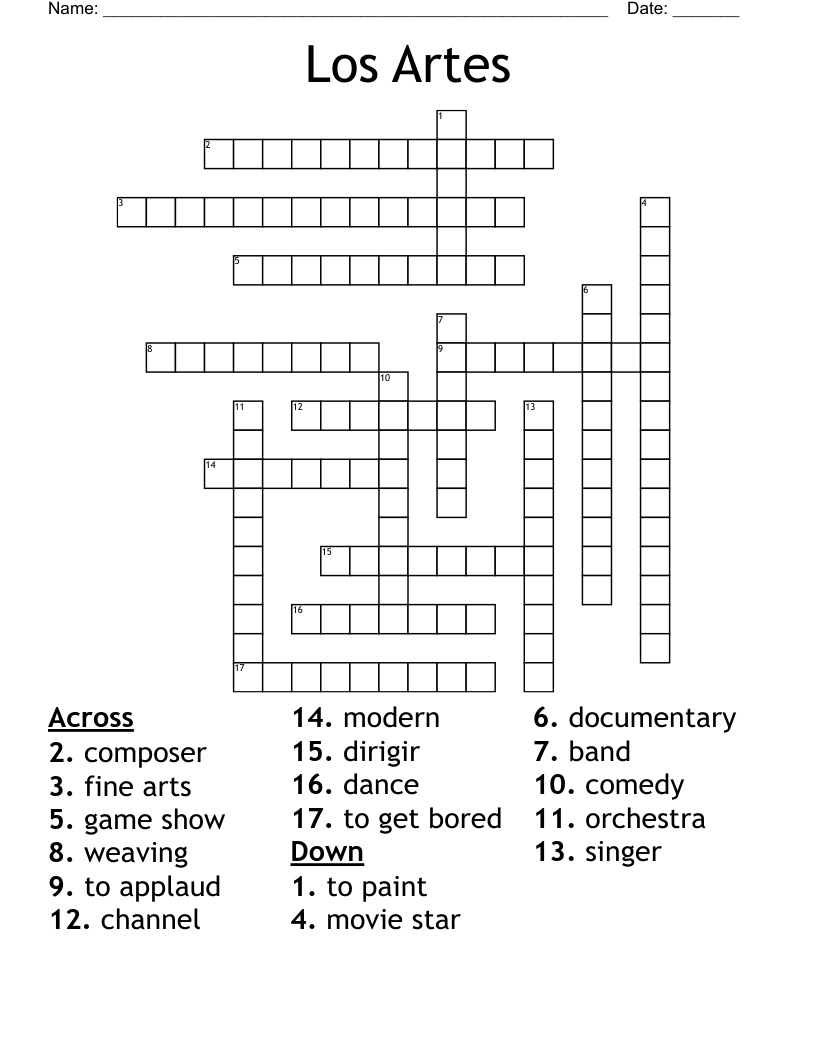 Los Artes Crossword