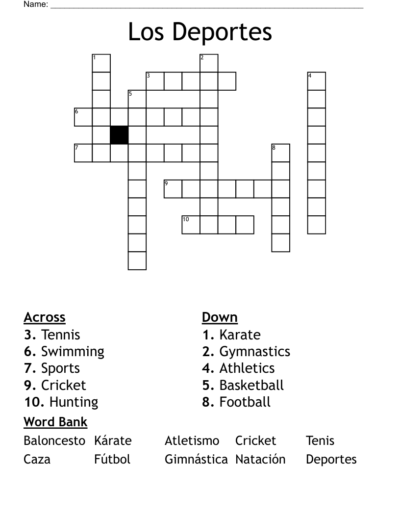 Los Deportes Crossword