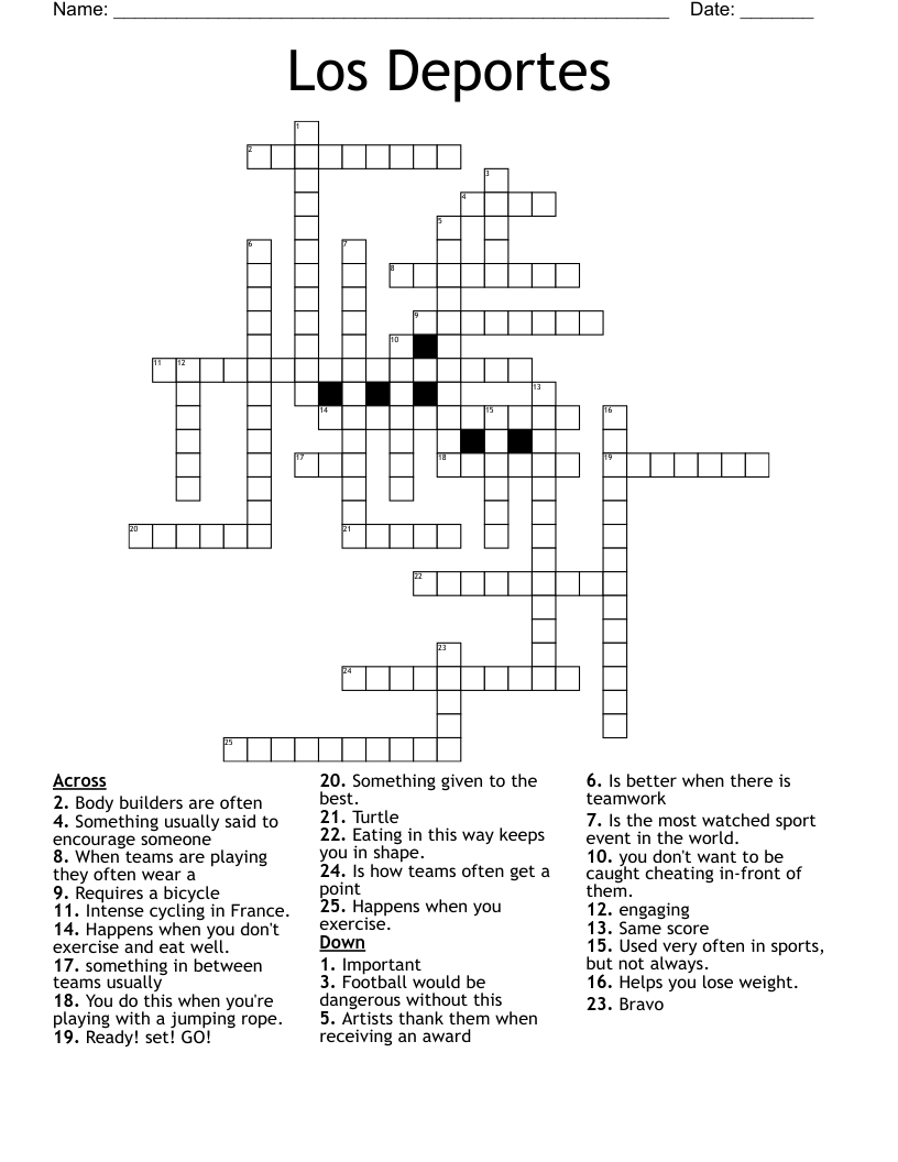 Los Deportes Crossword