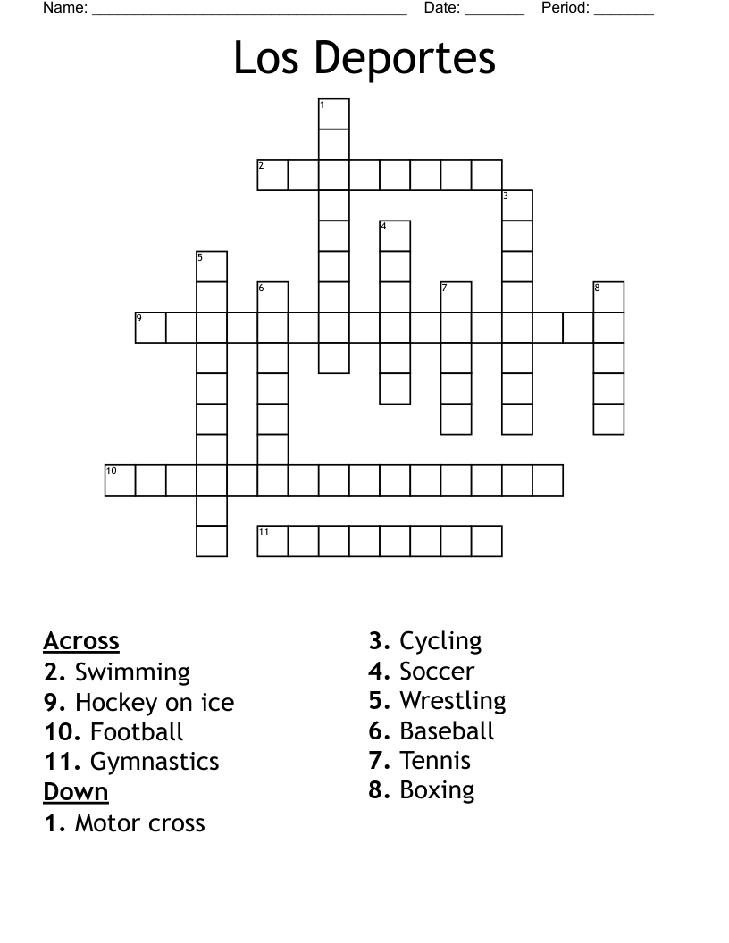 Los Deportes Crossword