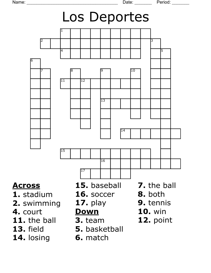 Los Deportes Crossword