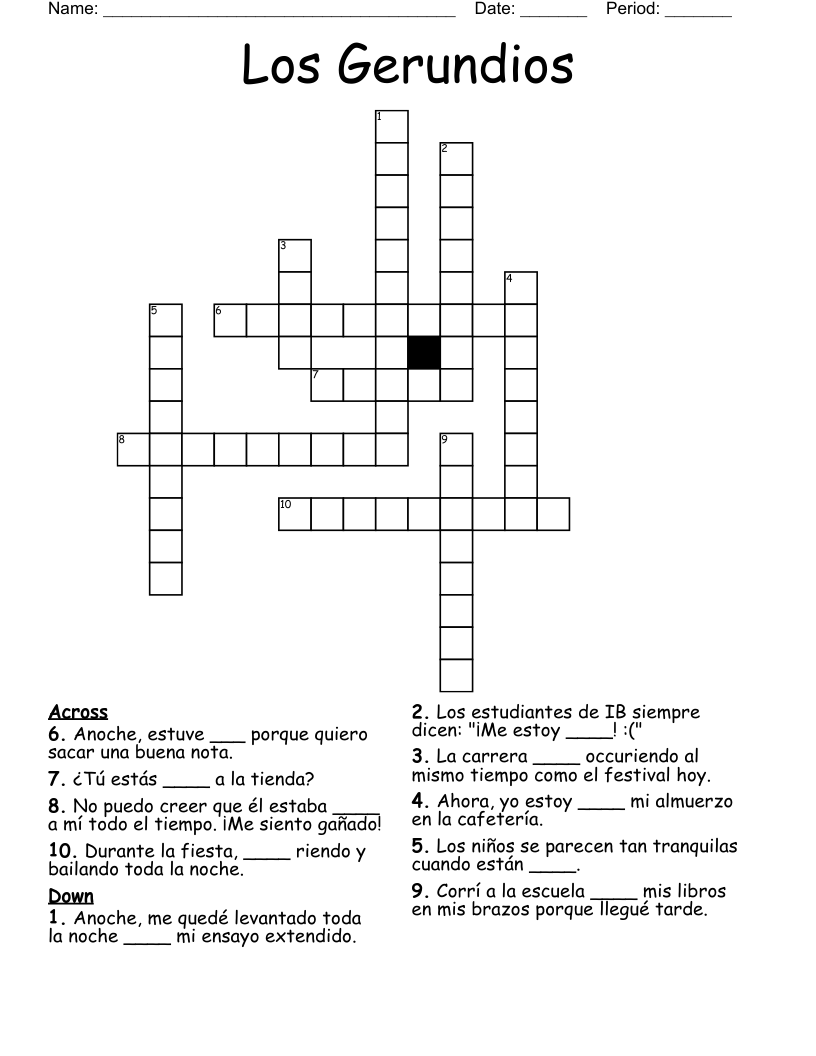 Los Gerundios Crossword