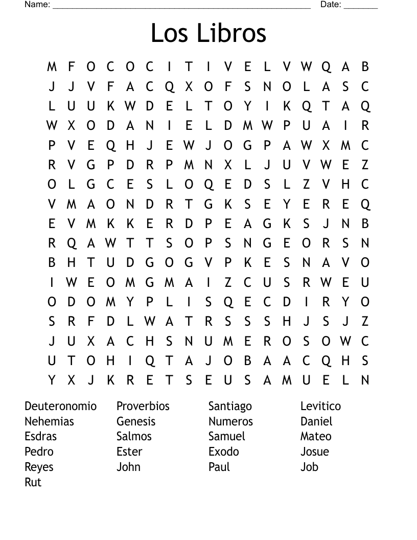 Los Libros Word Search