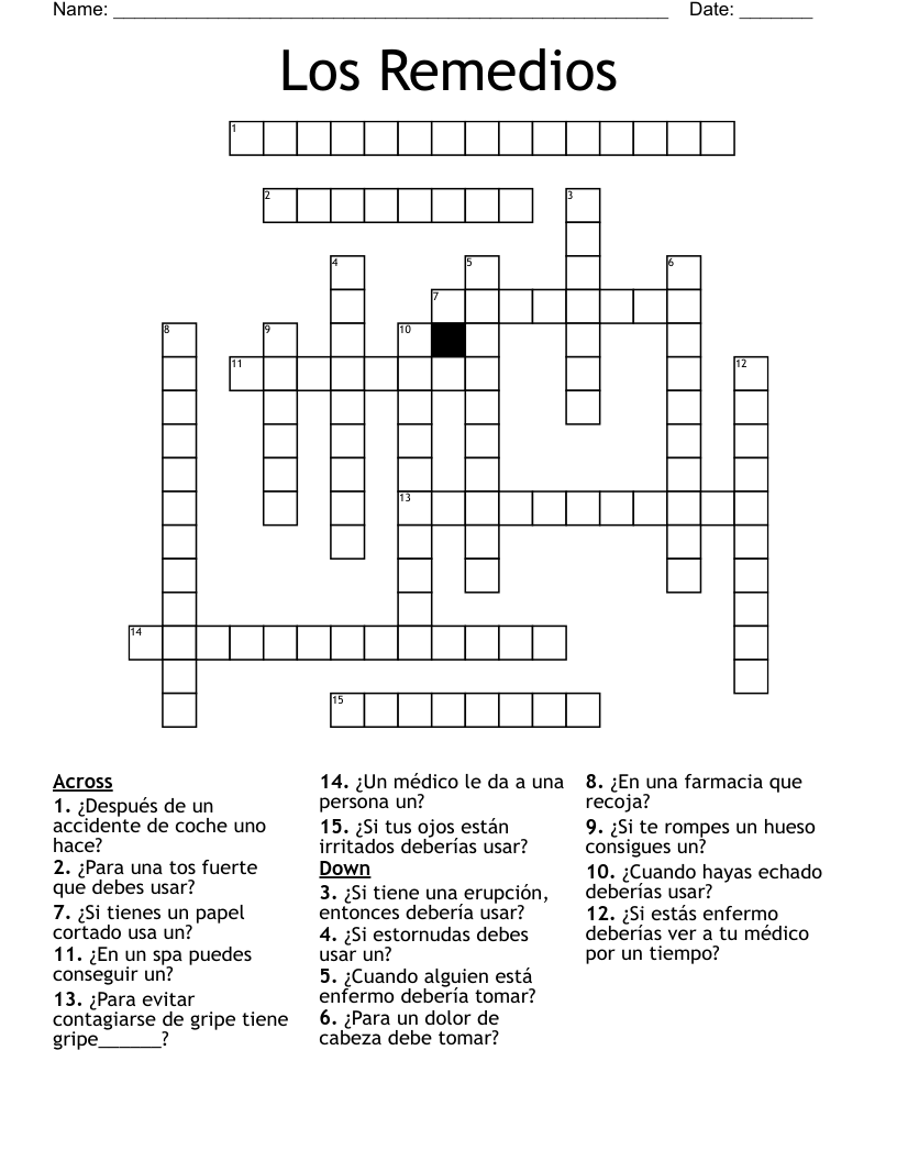 Los Remedios Crossword