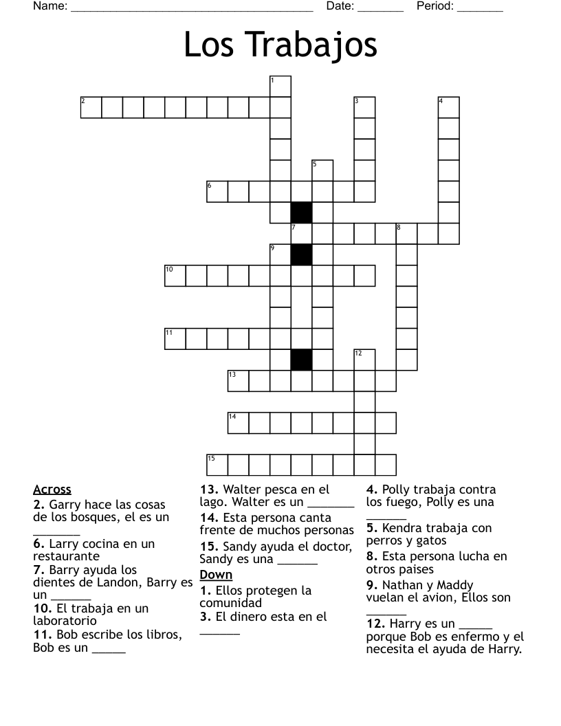 Los Trabajos Crossword