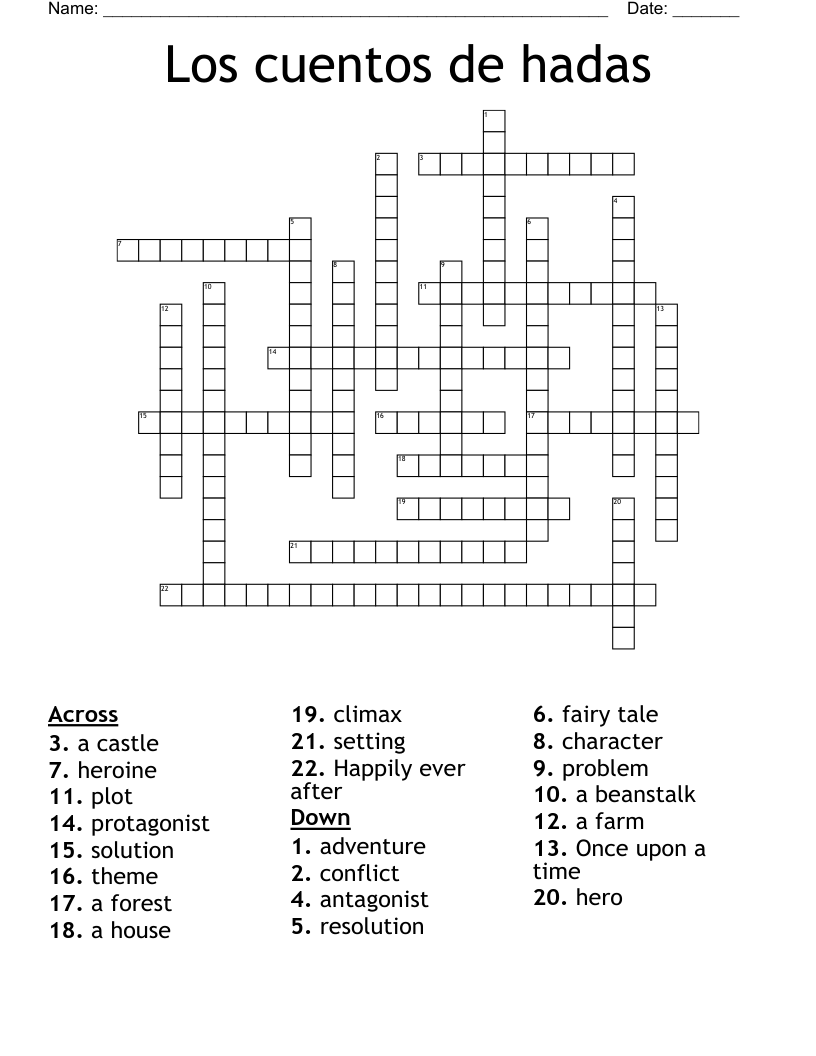 Los cuentos de hadas Crossword