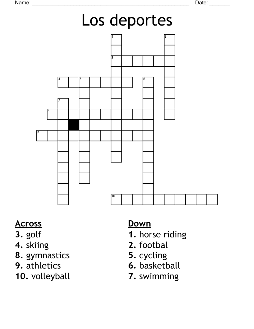 Los deportes Crossword