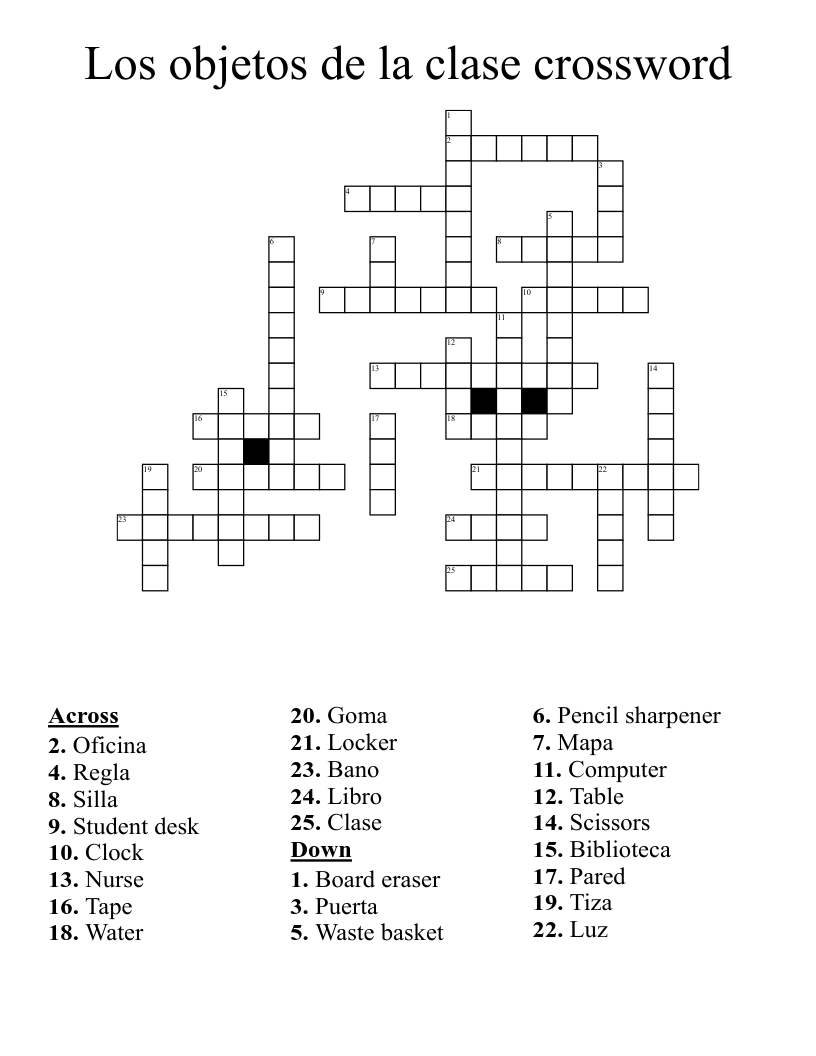 Los objetos de la clase crossword