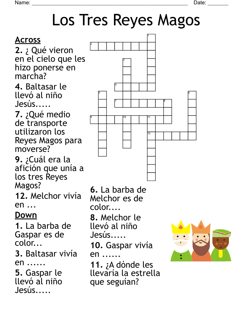 Los Tres Reyes Magos Crossword