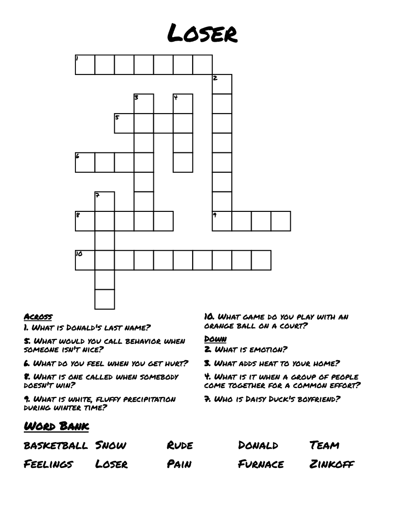 Loser Crossword