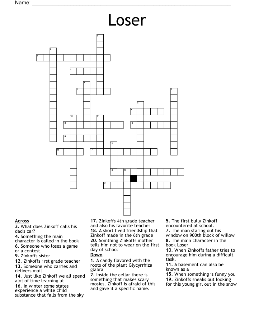 Loser Crossword