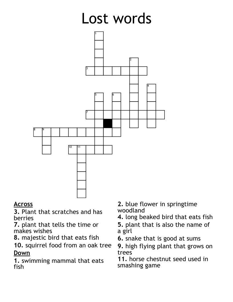 Lost words Crossword
