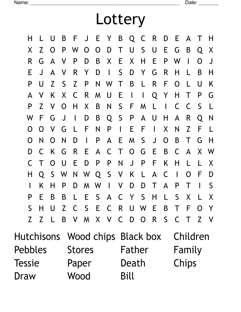 Lottery Word Search