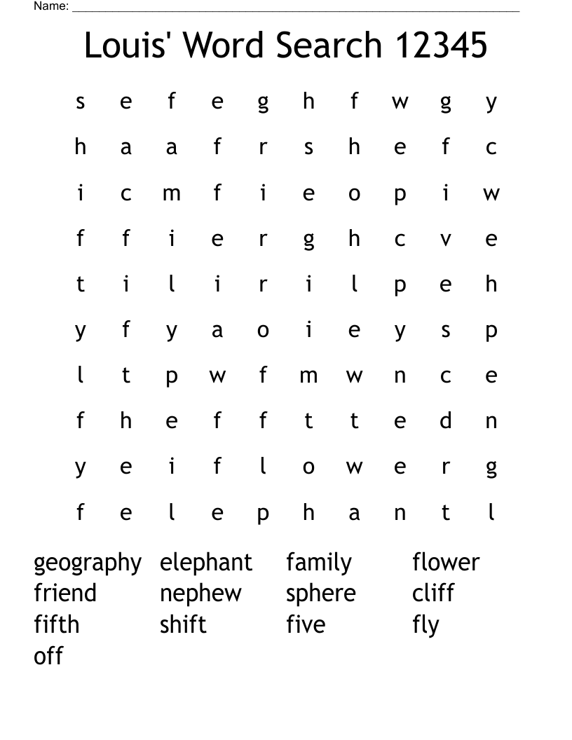 Louis' Word Search 12345